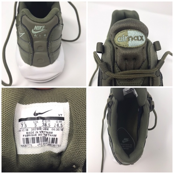 NWT Nike Air Max 95 Olive Canvas W AUTHENTIC - Picture 8 of 8